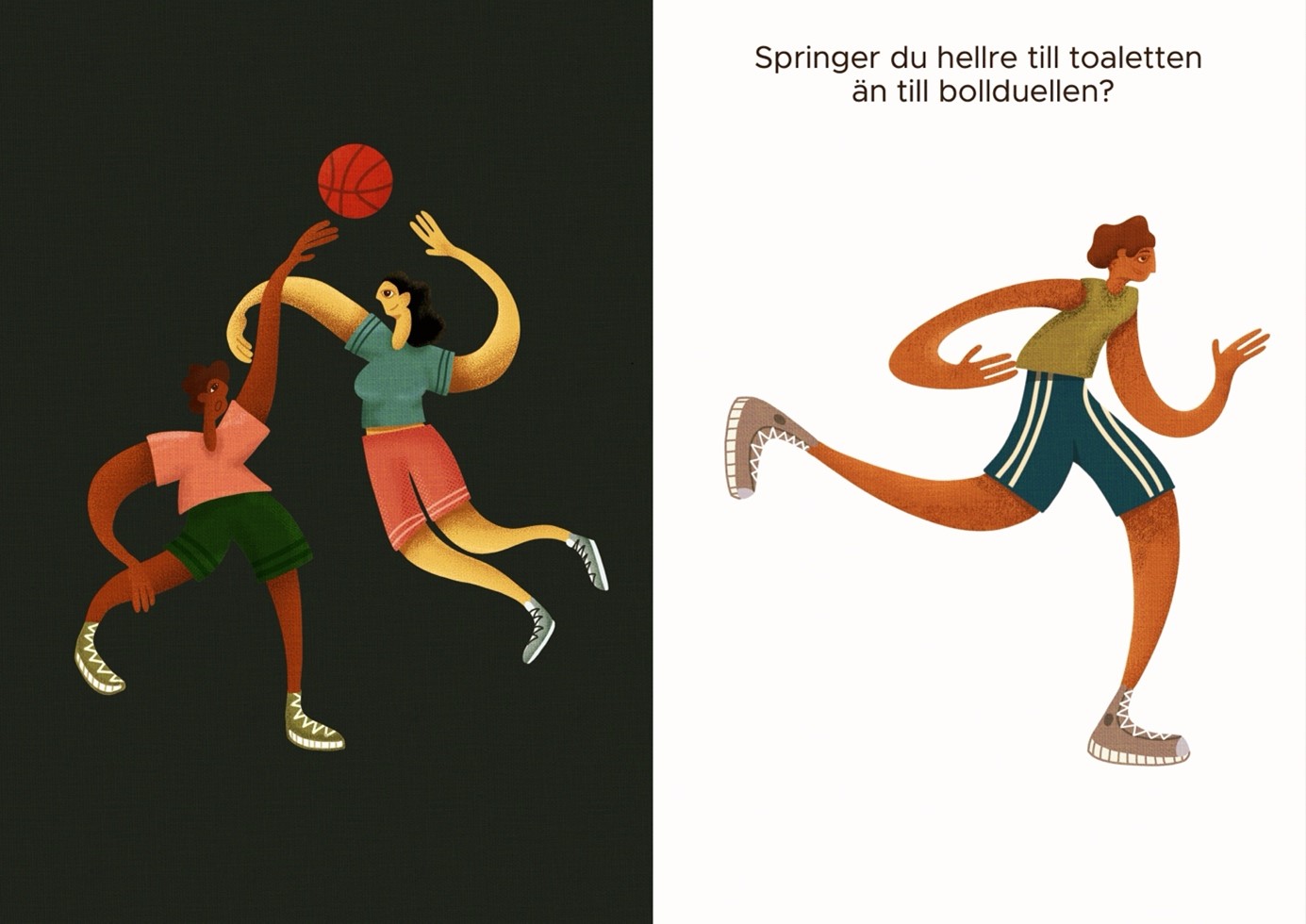 illustration av personer som spelar basket